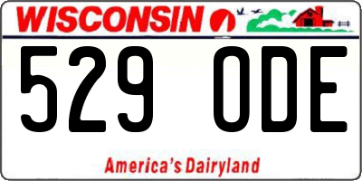 WI license plate 529ODE