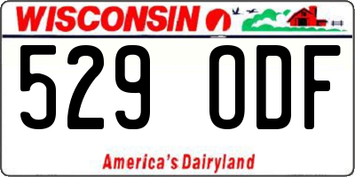 WI license plate 529ODF