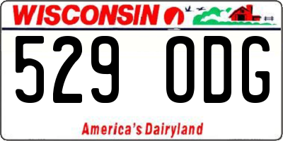 WI license plate 529ODG