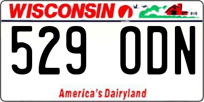 WI license plate 529ODN