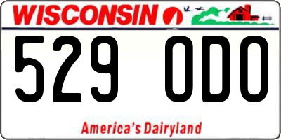 WI license plate 529ODO