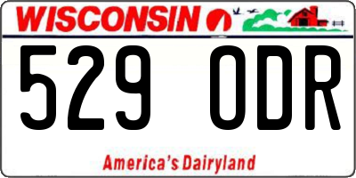 WI license plate 529ODR