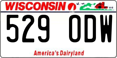 WI license plate 529ODW