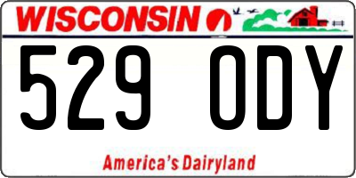 WI license plate 529ODY