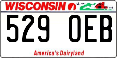 WI license plate 529OEB