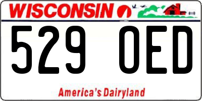 WI license plate 529OED