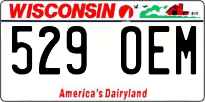 WI license plate 529OEM