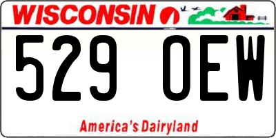 WI license plate 529OEW