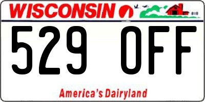 WI license plate 529OFF