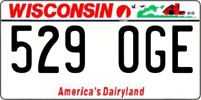 WI license plate 529OGE