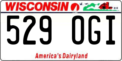 WI license plate 529OGI