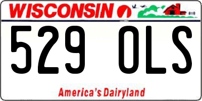WI license plate 529OLS