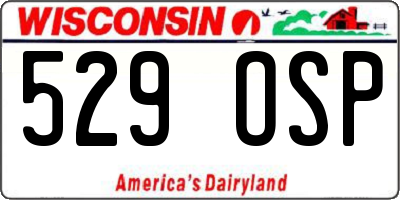 WI license plate 529OSP