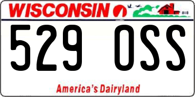 WI license plate 529OSS