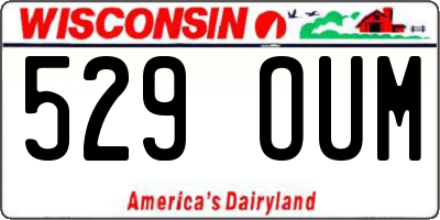 WI license plate 529OUM