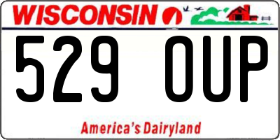 WI license plate 529OUP