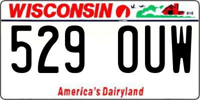 WI license plate 529OUW