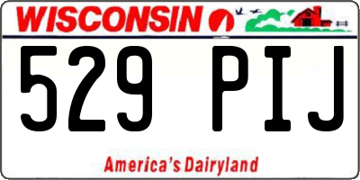 WI license plate 529PIJ