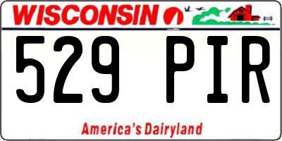 WI license plate 529PIR