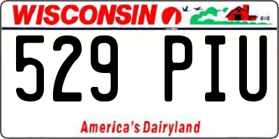 WI license plate 529PIU