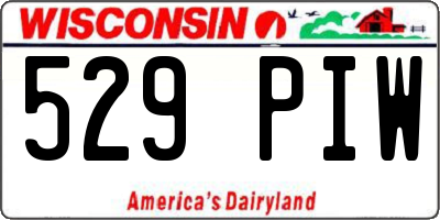 WI license plate 529PIW