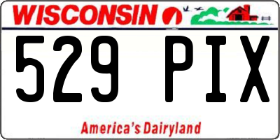 WI license plate 529PIX