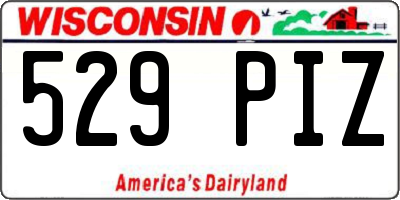 WI license plate 529PIZ