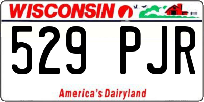 WI license plate 529PJR