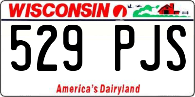 WI license plate 529PJS
