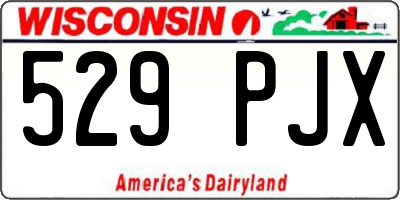 WI license plate 529PJX