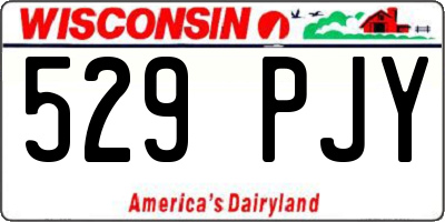 WI license plate 529PJY