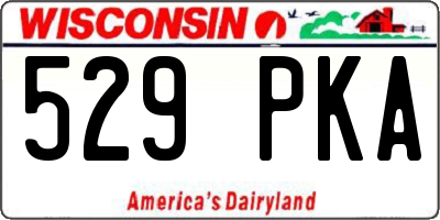 WI license plate 529PKA