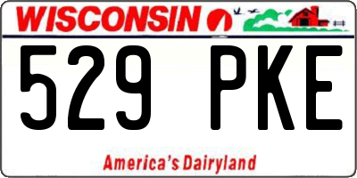 WI license plate 529PKE