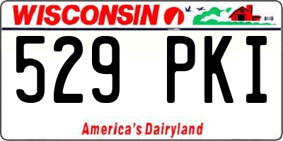 WI license plate 529PKI