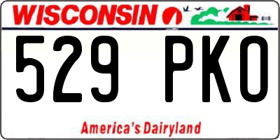 WI license plate 529PKO