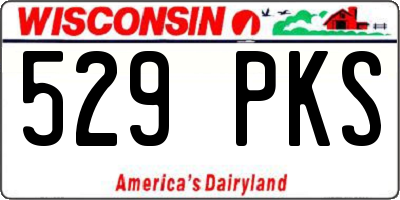 WI license plate 529PKS