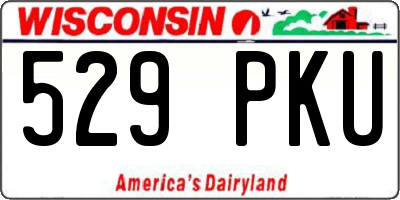 WI license plate 529PKU