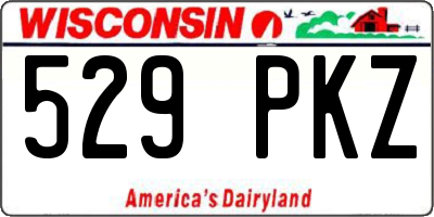 WI license plate 529PKZ