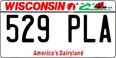 WI license plate 529PLA