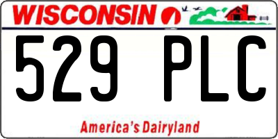 WI license plate 529PLC