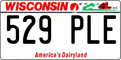 WI license plate 529PLE