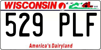 WI license plate 529PLF