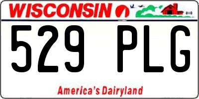 WI license plate 529PLG