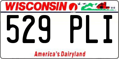 WI license plate 529PLI