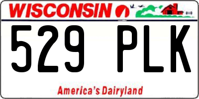WI license plate 529PLK