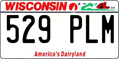 WI license plate 529PLM