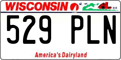 WI license plate 529PLN