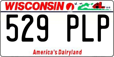 WI license plate 529PLP