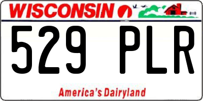 WI license plate 529PLR