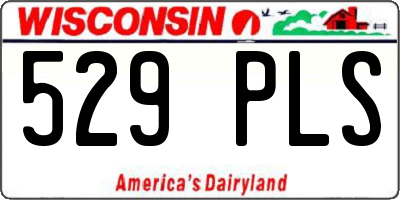 WI license plate 529PLS